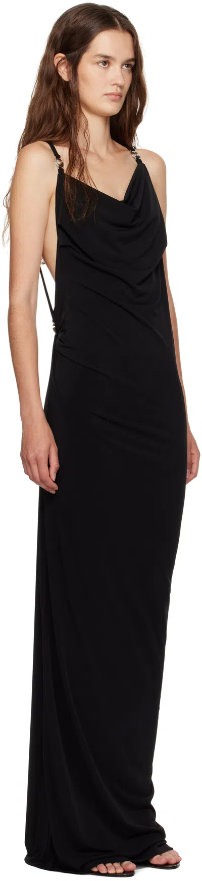 Coperni Knee Length Dress Cowl Neck In Black