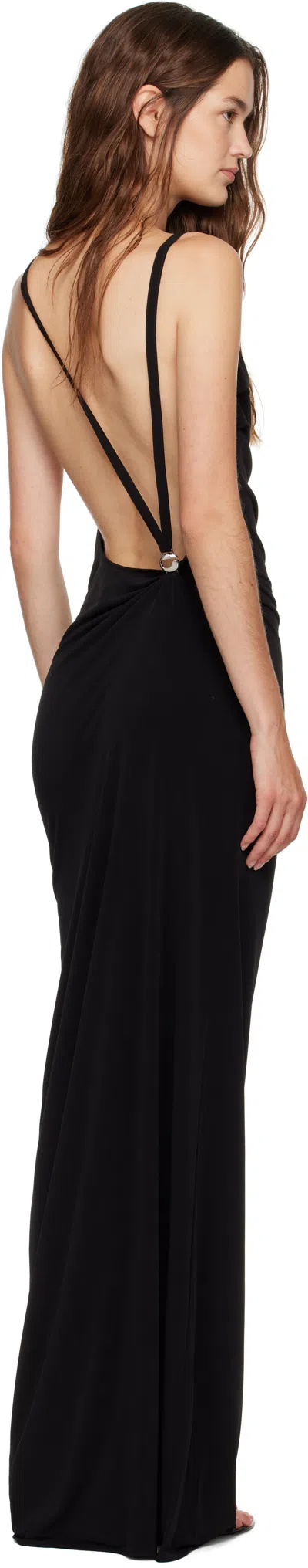 Coperni Knee Length Dress Cowl Neck In Black