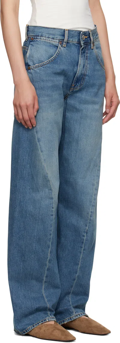 6397 Blue Big Twisted Seam Jeans In Blue
