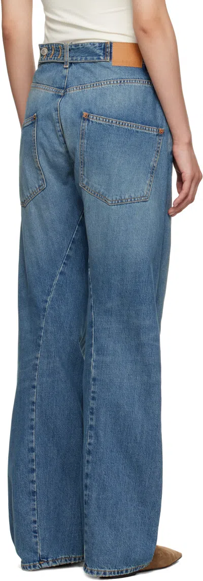 6397 Blue Big Twisted Seam Jeans In Blue