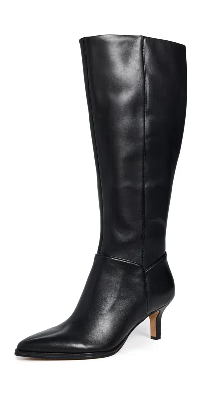 Dolce Vita Auggie Boots Black Leather Pointed Toe Kitten Heel Zogg312