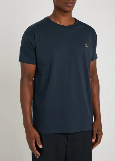 Vivienne Westwood Woman T-shirt Navy Size L Organic Cotton In Blue