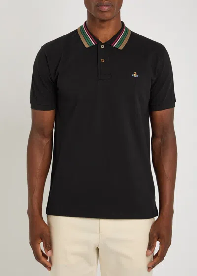 Vivienne Westwood Classic Cotton Pique Polo Shirt In Black