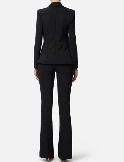 Elisabetta Franchi Tailored Black Suit With Fitted Blazer And Straight-leg Trousers In Black