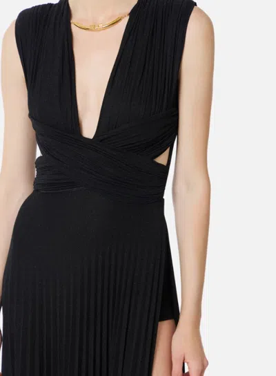 Elisabetta Franchi Red Carpet Lurex Jersey Dress In Black
