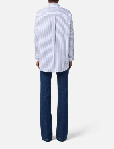 Elisabetta Franchi Striped Button-down Collar Shirt With Chest Pocket In White