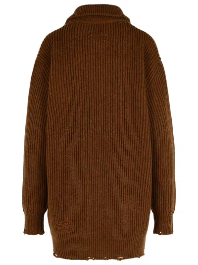 Mm6 Maison Margiela Brown Virgin Wool Sweater In Brown