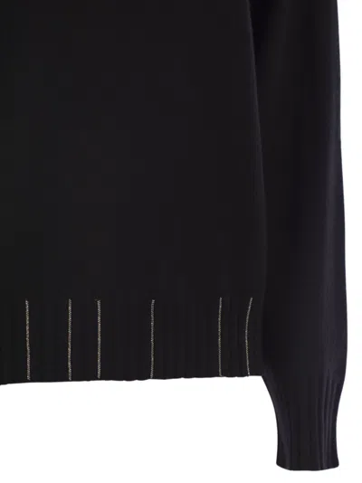 Fabiana Filippi Crew Neck Knitwear Long Sleeves In Black