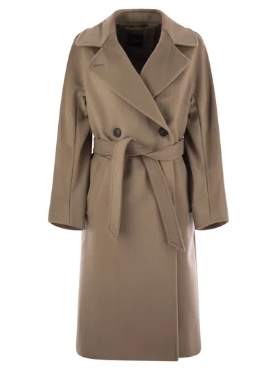 Weekend Max Mara Resina - Wool Drap Coat In Brown