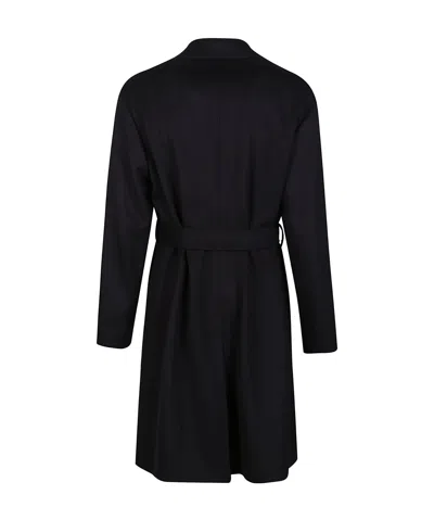 Lardini Single Breasted Belted Coat In Black