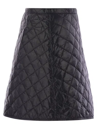 Moncler Diamond Quilted Miniskirt In Blue