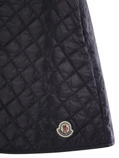Moncler Diamond Quilted Miniskirt In Blue