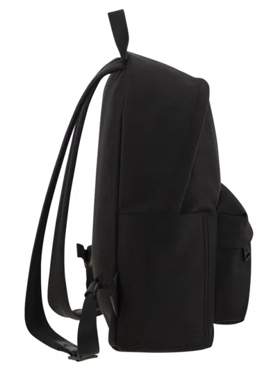 Moncler Pierrick Nylon Backpack Large Front Pocket In Black