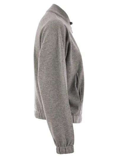 Fabiana Filippi Casual Jacket With Elastic Hem And Side Pockets In Gray