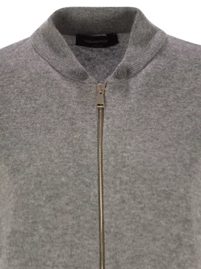 Fabiana Filippi Casual Jacket With Elastic Hem And Side Pockets In Gray