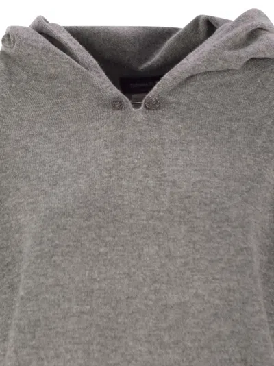 Fabiana Filippi Long-sleeves Ribbed Hoodie In Gray