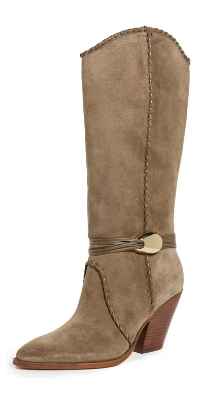 Dolce Vita Jody Boots Olive Suede In Brown