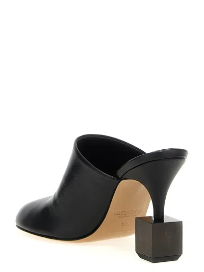 Jacquemus Mule With Geometric Heel In Black