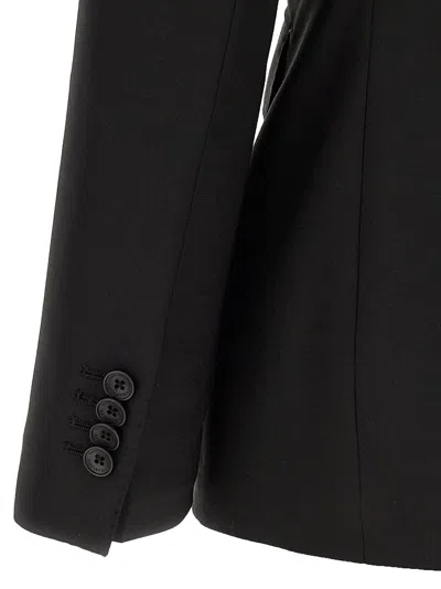 Tagliatore Tailored Black Blazer With Double-breasted Design And Structured Lapel In Black