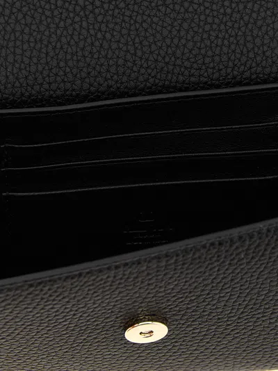 Valentino Garavani Rockstud Leather Wallet On Chain In Black