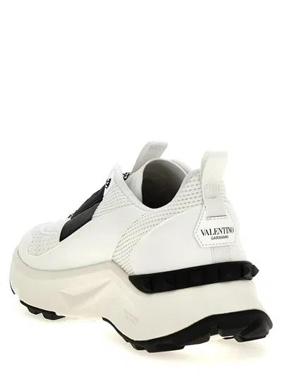 Valentino Garavani Two-tone Fabric And Mesh True Act Sneakers In White