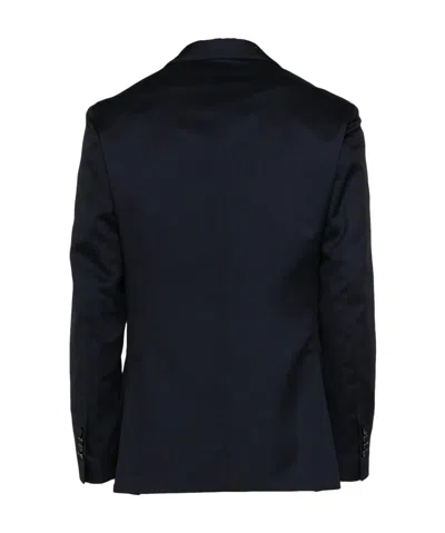 Lardini Single-breasted Twill Blazer In Blue
