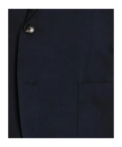 Lardini Single-breasted Twill Blazer In Blue