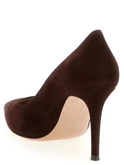 Gianvito Rossi Black Suede Pumps In Brown