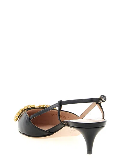 Valentino Garavani Valentino Vlogo 40 Velvet Slingback Pump In Black