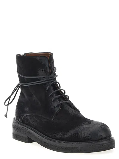 Marsèll Wrap Ankle Round Toe Textured Boots In Black