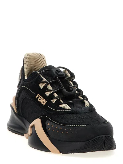 Fendi Flow Mesh Low-top Sneakers In Black