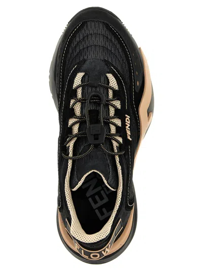 Fendi Flow Mesh Low-top Sneakers In Black