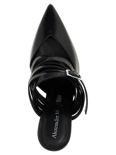 Alexander Mcqueen Mcqueen Strap Mules In Black
