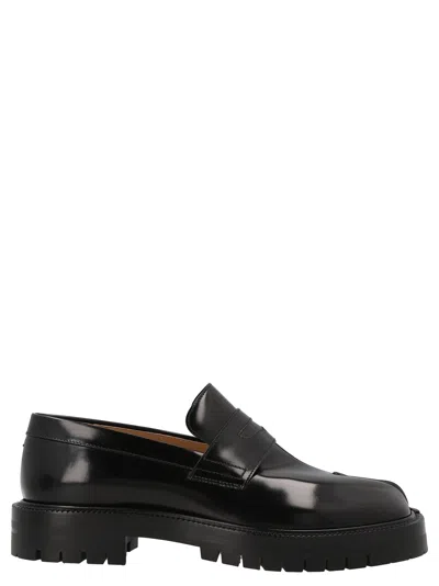 Maison Margiela 30mm Tabi County Leather Loafers In Black