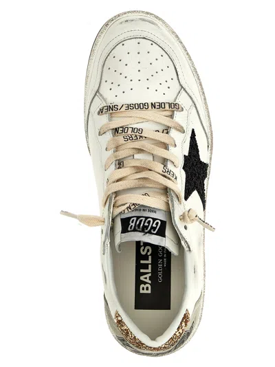 Golden Goose Ballstar Leather Upper And Toe Glitter Star And Heel Suede Spur Shoes In Multi