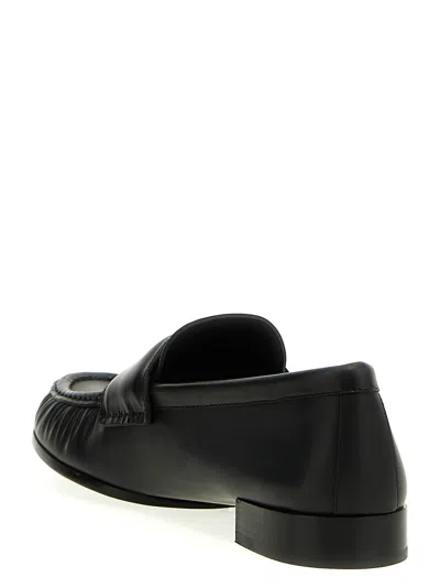 Givenchy Black Leather 4 G Loafers In Black