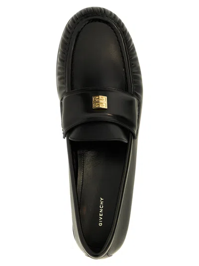Givenchy Black Leather 4 G Loafers In Black