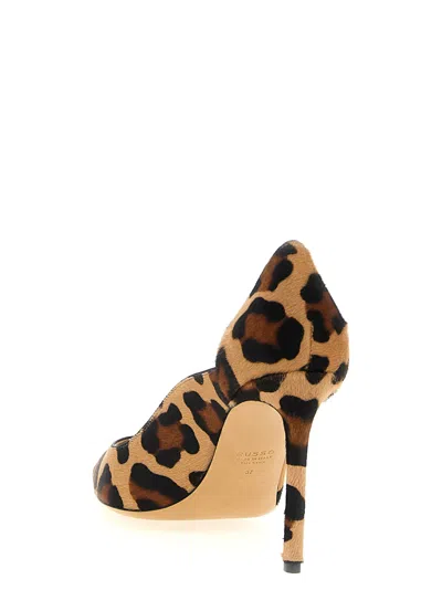 Francesco Russo Leopard Print Pointed Toe Pumps In Brown