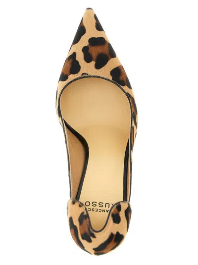 Francesco Russo Leopard Print Pointed Toe Pumps In Brown