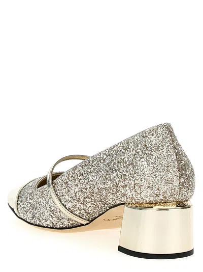 Jimmy Choo Embellished Leather Elisa 45 Pumps In Neutral