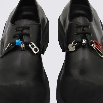 Balenciaga Black Leather Derby Hummer Lace Up Shoes In Black