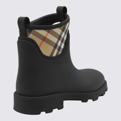 Burberry Marsh Stamp Rubber Ankle Boots In Black