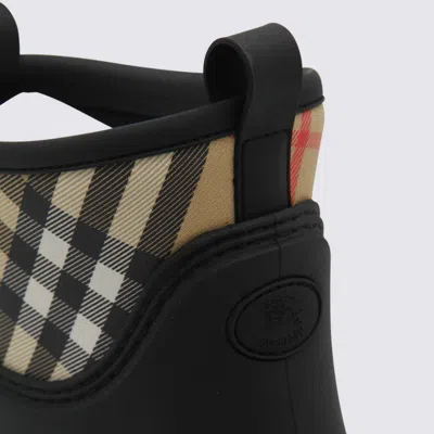 Burberry Marsh Stamp Rubber Ankle Boots In Black