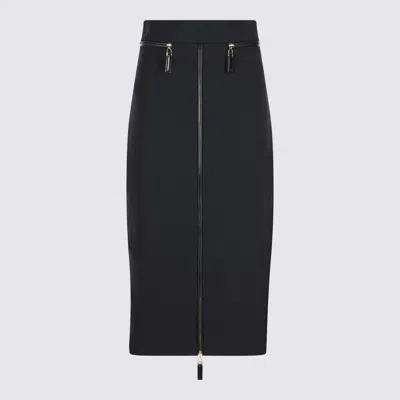 Elisabetta Franchi Lightweight Crepe Skirt With Black Zip In Black