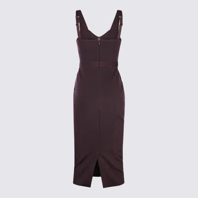 Elisabetta Franchi Structured Bodice Evening Dress In Burgundy