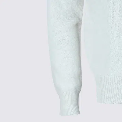Eleventy Crewneck Collared Ribbed Cuffs In White