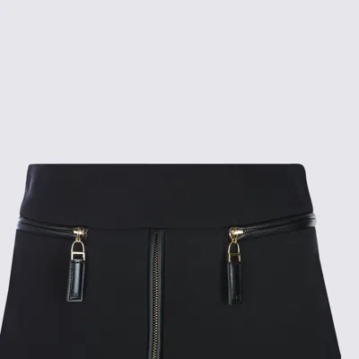 Elisabetta Franchi Lightweight Crepe Skirt With Black Zip In Black