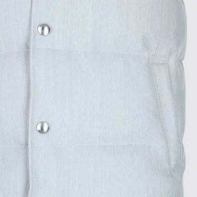 Eleventy Hooded Padded Sleeveless Jackets With Side Pockets In Blue
