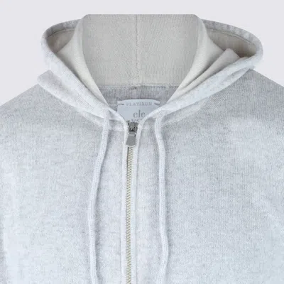 Eleventy Ribbed Hooded Crewneck Sweater With Long Sleeves In Blue