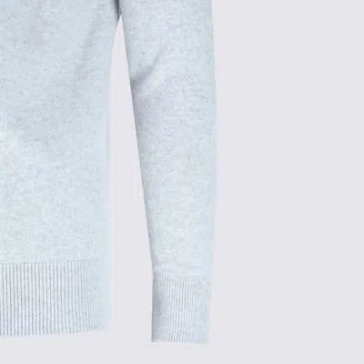 Eleventy Ribbed Hooded Crewneck Sweater With Long Sleeves In Blue
